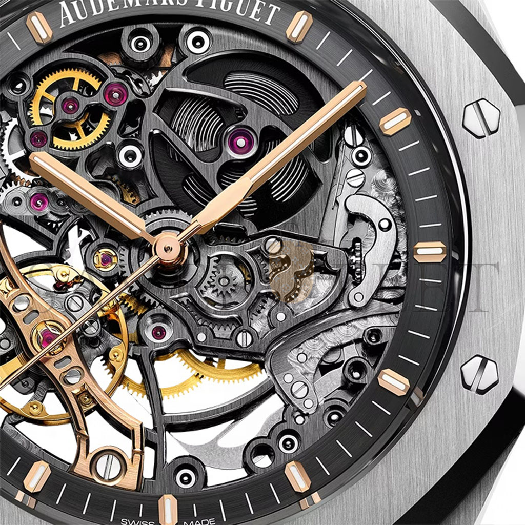 audemars p*g*et royal oak double Ba1an*e wheel openworked 15407st.oo.1220st.01